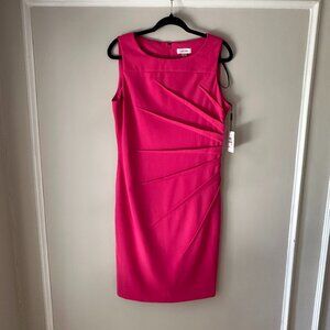 NWT Hot Pink Calvin Klein Rouched Dress